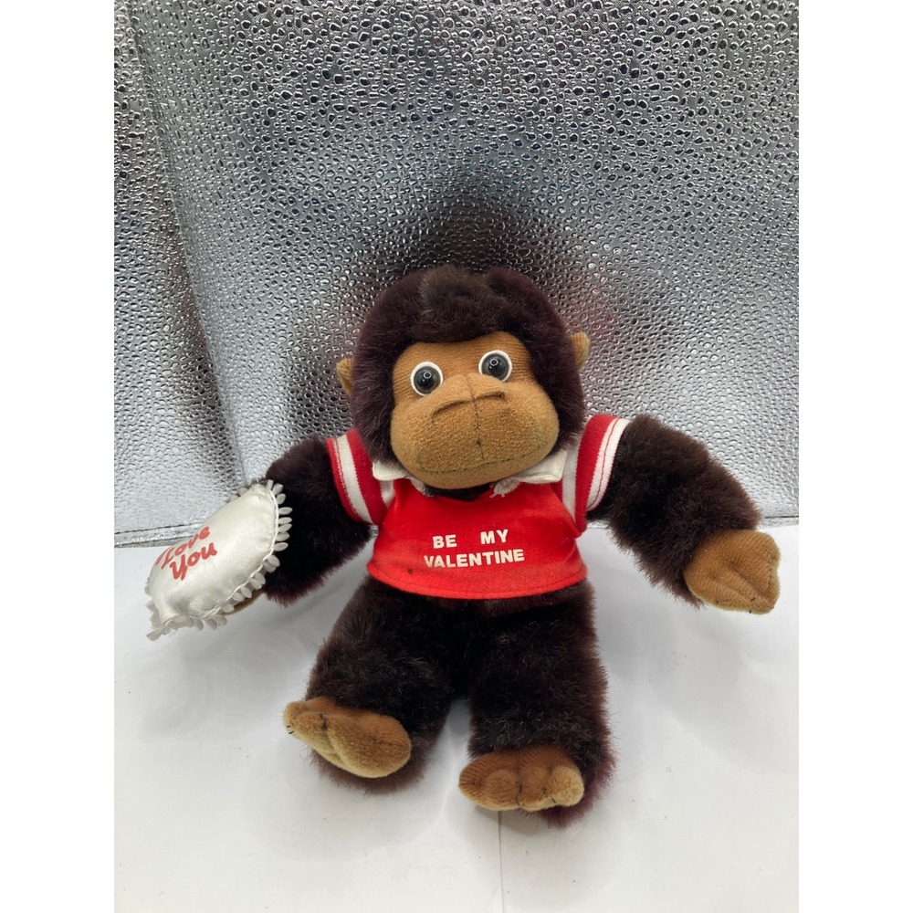Valentine Monkey‎ Plush Toy Red Shirt Heart Pillow I Love You
